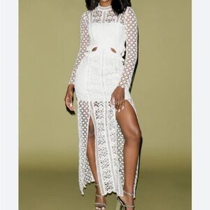 Payne Maxi Dress in White by Self Portrait -